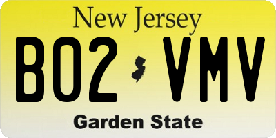 NJ license plate B02VMV