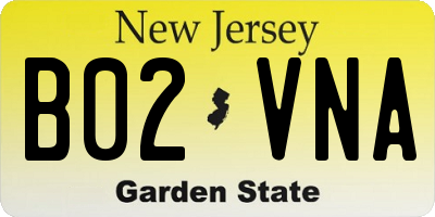 NJ license plate B02VNA