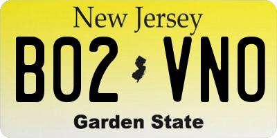 NJ license plate B02VNO