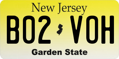 NJ license plate B02VOH