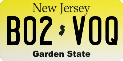 NJ license plate B02VOQ