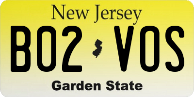 NJ license plate B02VOS