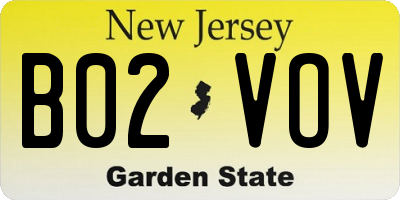NJ license plate B02VOV