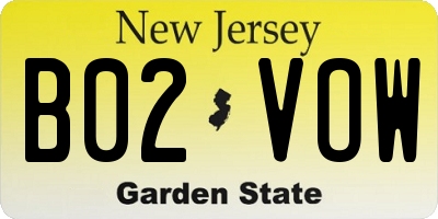 NJ license plate B02VOW