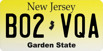 NJ license plate B02VQA