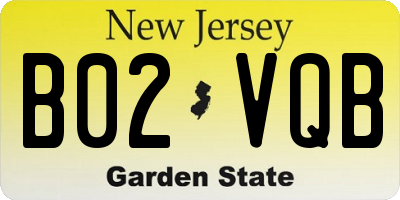 NJ license plate B02VQB