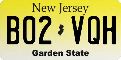 NJ license plate B02VQH