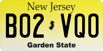 NJ license plate B02VQO
