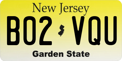 NJ license plate B02VQU