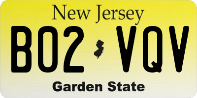 NJ license plate B02VQV
