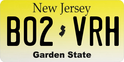 NJ license plate B02VRH