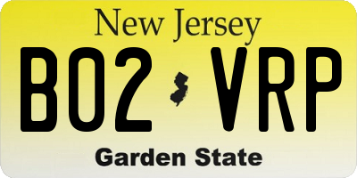 NJ license plate B02VRP