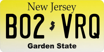 NJ license plate B02VRQ