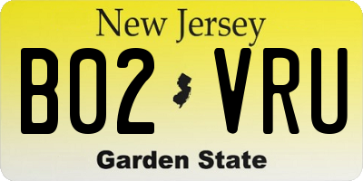 NJ license plate B02VRU