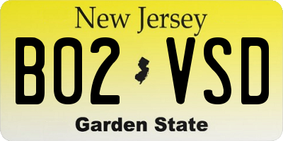 NJ license plate B02VSD