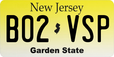 NJ license plate B02VSP