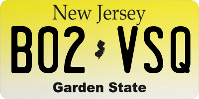 NJ license plate B02VSQ