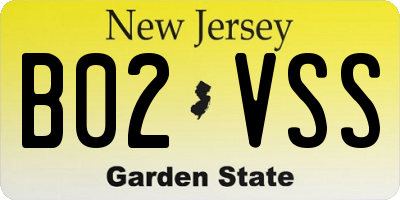 NJ license plate B02VSS