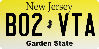 NJ license plate B02VTA