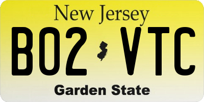 NJ license plate B02VTC