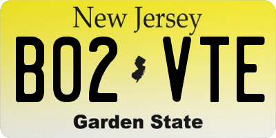 NJ license plate B02VTE