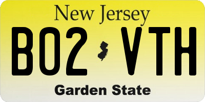 NJ license plate B02VTH