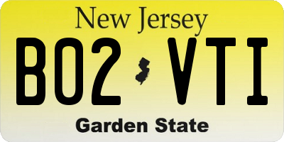NJ license plate B02VTI