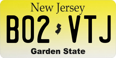 NJ license plate B02VTJ