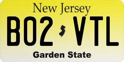 NJ license plate B02VTL