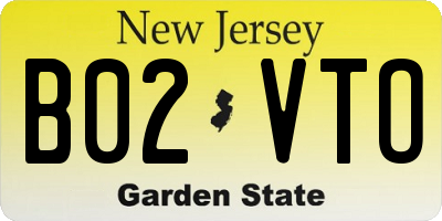 NJ license plate B02VTO