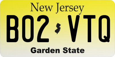 NJ license plate B02VTQ