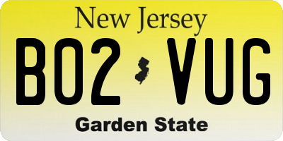 NJ license plate B02VUG