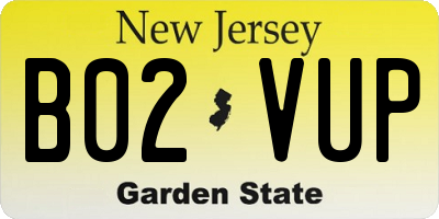 NJ license plate B02VUP