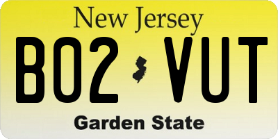 NJ license plate B02VUT
