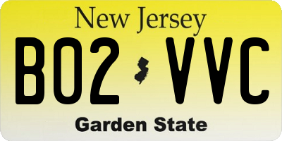 NJ license plate B02VVC