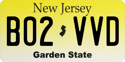NJ license plate B02VVD