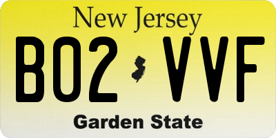 NJ license plate B02VVF