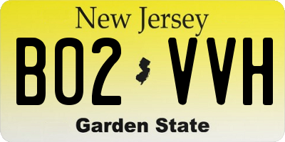 NJ license plate B02VVH