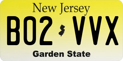 NJ license plate B02VVX
