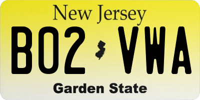 NJ license plate B02VWA