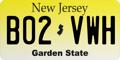 NJ license plate B02VWH