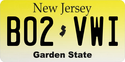 NJ license plate B02VWI
