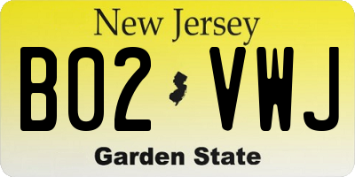 NJ license plate B02VWJ