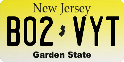 NJ license plate B02VYT
