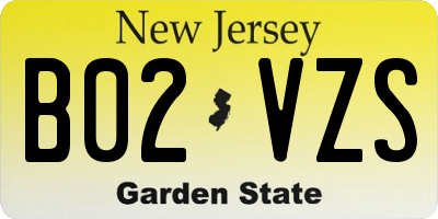 NJ license plate B02VZS