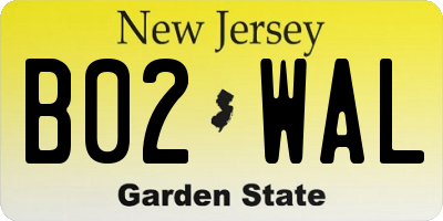 NJ license plate B02WAL