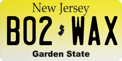 NJ license plate B02WAX