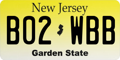 NJ license plate B02WBB