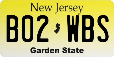 NJ license plate B02WBS