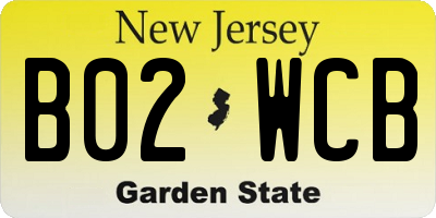 NJ license plate B02WCB